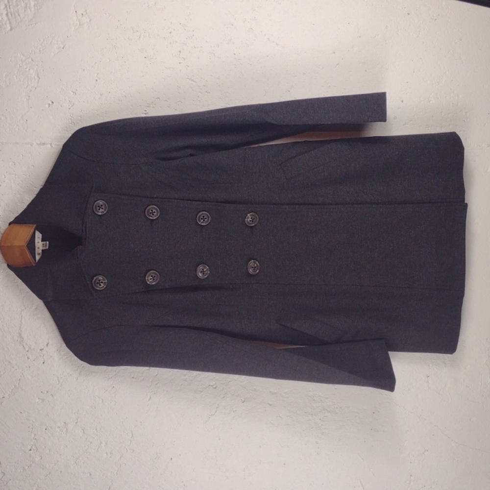 CAbi Double Breasted Grey Pea Coat Jacket Sz XS